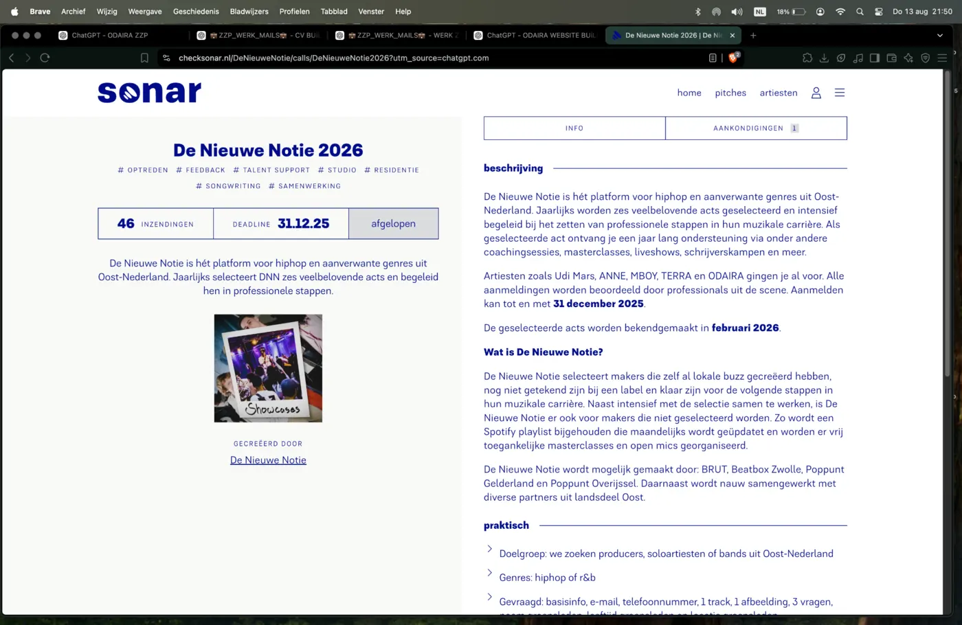 Historische De Nieuwe Notie-context rond ODAIRA