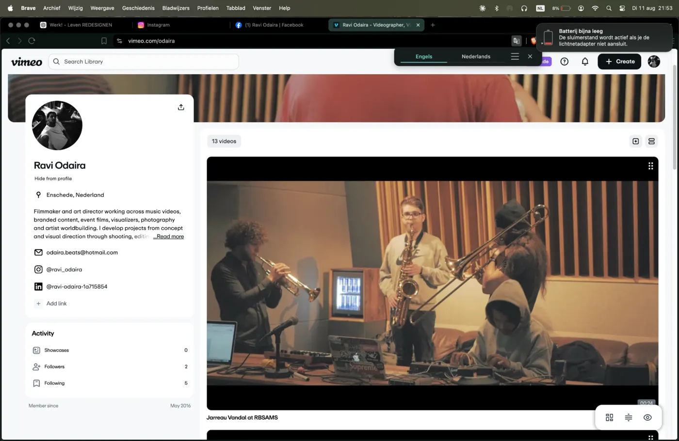 Vimeo-portfolio van ODAIRA